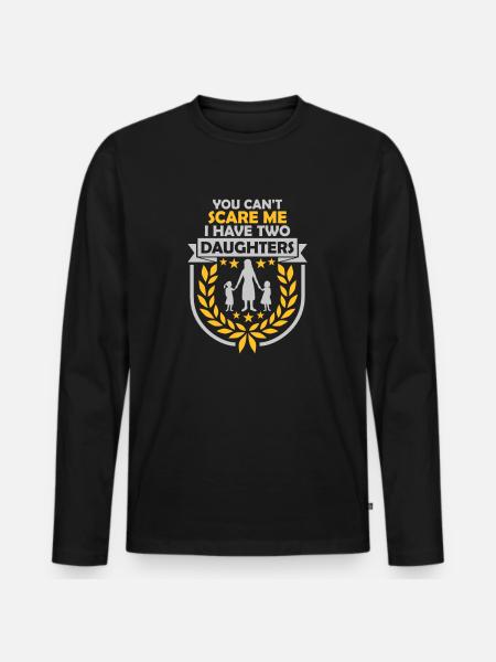 I have two daughters - Männer Premium Bio Langarmshirt - Schwarz