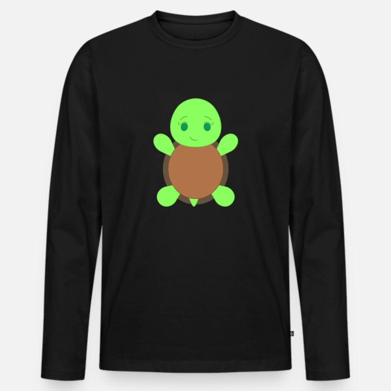 Schildkröte - Männer Premium Bio Langarmshirt - Schwarz