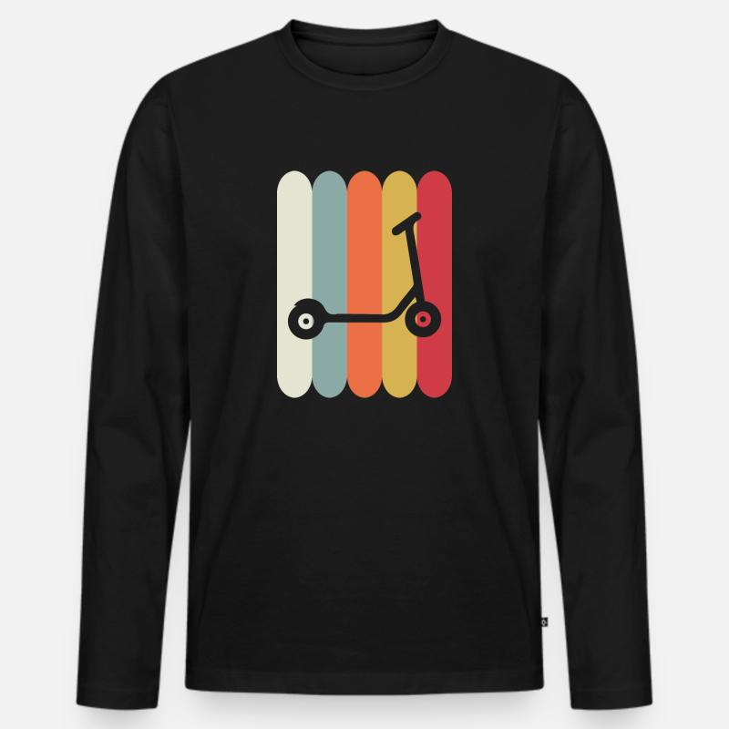 E-Scooter Roller Scooter - Männer Premium Bio Langarmshirt - Schwarz