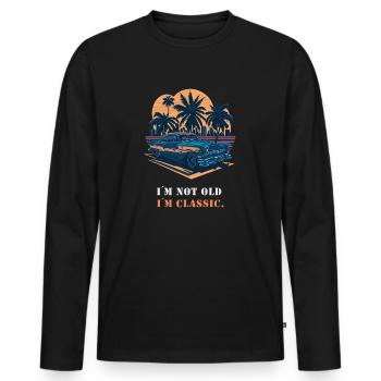 I´m not old I´m classic - Männer Premium Bio Langarmshirt - Schwarz - Vorne - Nico (187cm)