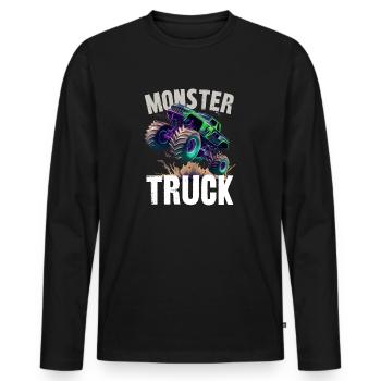 Monstertruck - Männer Premium Bio Langarmshirt - Schwarz - Vorne - Nico (187cm)