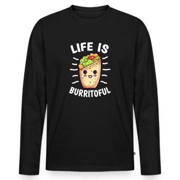 Burrito - Life is Burritoful - Men's Premium Organic Long Sleeve Shirt - black - Front - Nico (187cm)