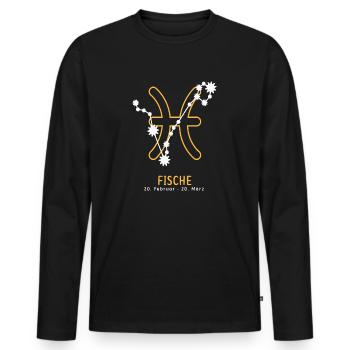Sternzeichen Illustration Fische - Männer Premium Bio Langarmshirt - Schwarz - Vorne - Nico (187cm)