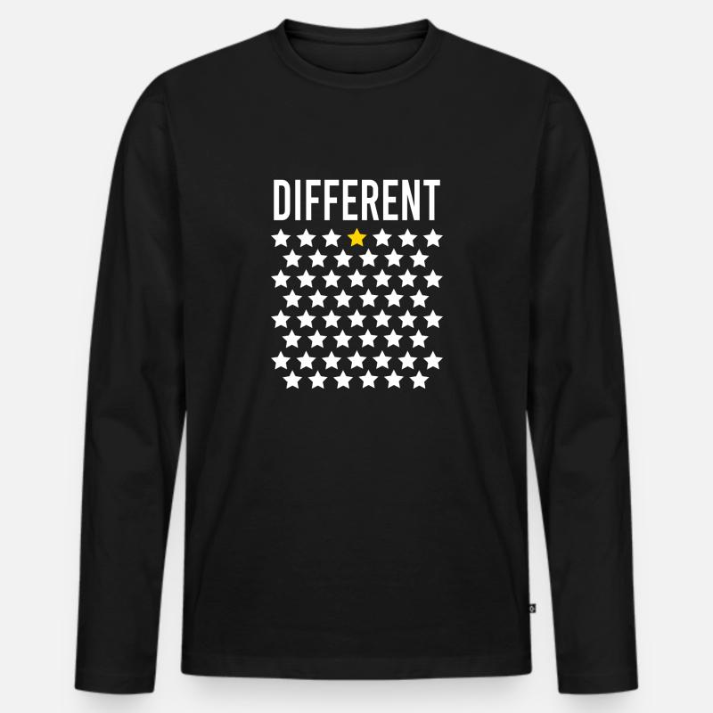 Verschieden - Männer Premium Bio Langarmshirt - Schwarz