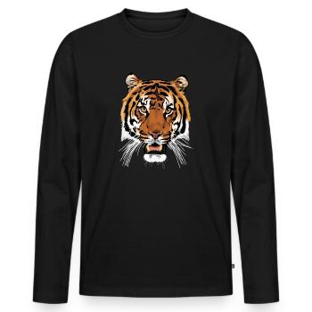 Tiger - Men's Premium Organic Long Sleeve Shirt - black - Front - Nico (187cm)