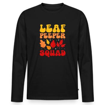 Leaf Peeper Squad Fall Season Leaf Collecting - Männer Premium Bio Langarmshirt - Schwarz - Vorne - Nico (187cm)