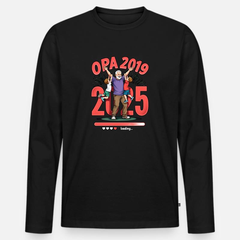Opa Loading - 2019/2015 - Männer Premium Bio Langarmshirt - Schwarz