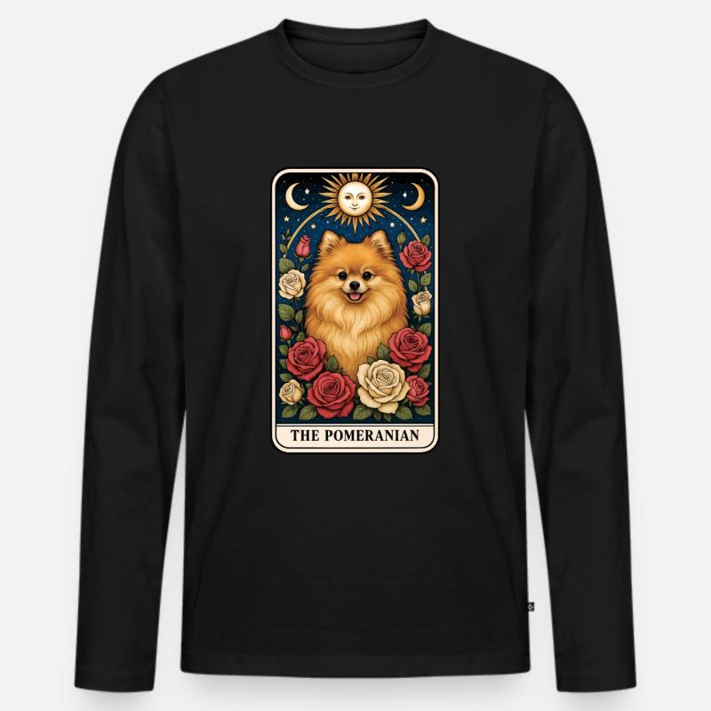 Zwergspitz - Männer Premium Bio Langarmshirt - Schwarz