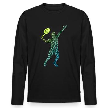 Padel Tennis Padel Tennis Garçons Padel Joueur de Padel - T-shirt manches longues Premium bio Homme - noir - Devant - Nico (187cm)