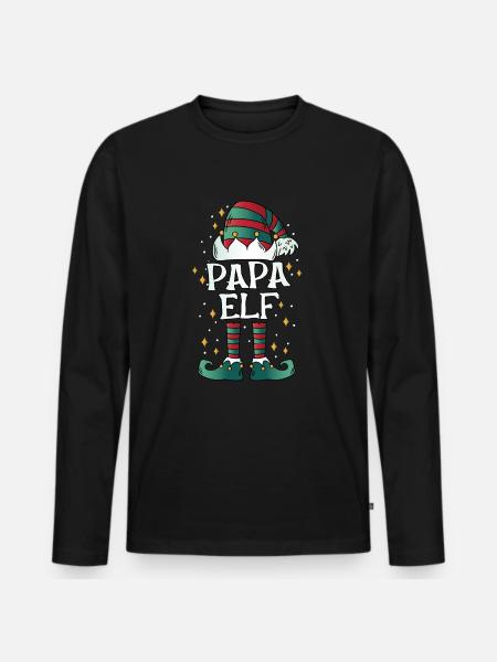 Papa Elf - Men's Premium Organic Long Sleeve Shirt - black