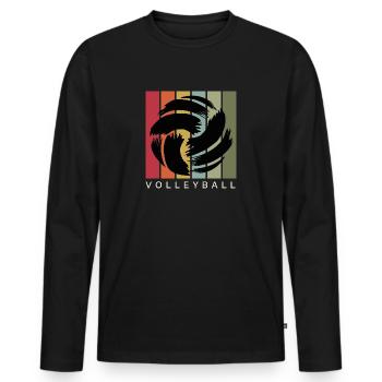 Volleyball vintage retro Motiv - Männer Premium Bio Langarmshirt - Schwarz - Vorne - Nico (187cm)