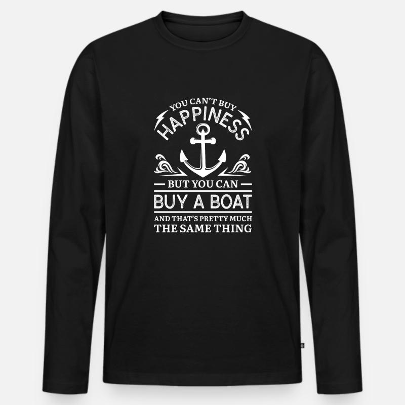 Kaufen Sie ein Boot - Männer Premium Bio Langarmshirt - Schwarz