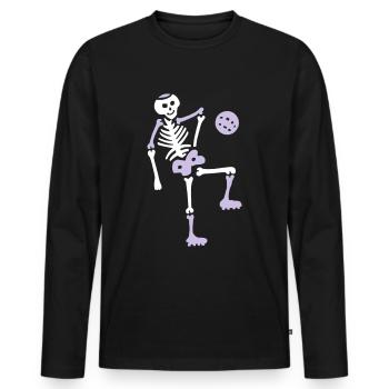Skeleton football player skull bone 3 - Men's Premium Organic Long Sleeve Shirt - black - Front - Nico (187cm)