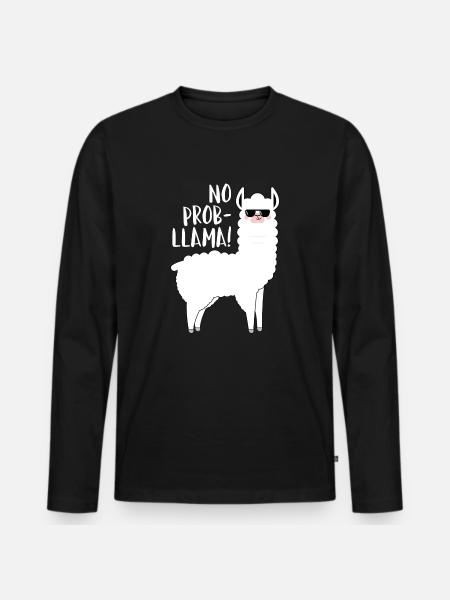Pas de probllama - T-shirt manches longues Premium bio Homme - noir