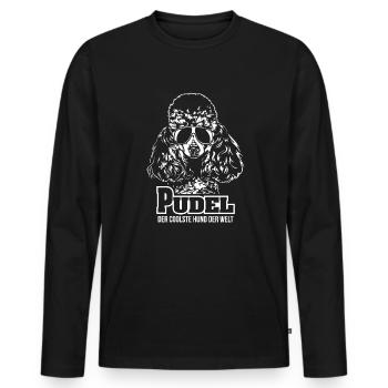 PUDEL coolster Hund Hundespruch Wilsigns Hunde - Männer Premium Bio Langarmshirt - Schwarz - Vorne - Nico (187cm)