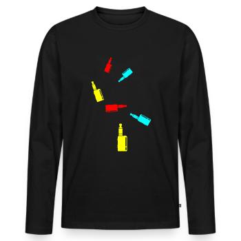 E-Zigarette Silhouette - Männer Premium Bio Langarmshirt - Schwarz - Vorne - Nico (187cm)