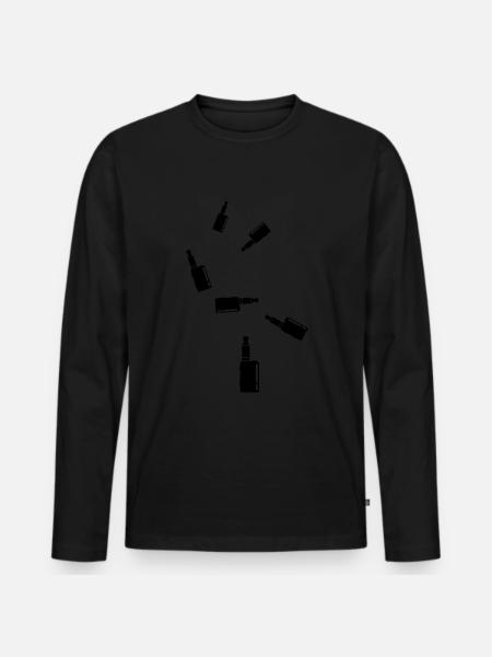 E-Cigarette Silhouette - Men's Premium Organic Long Sleeve Shirt - black