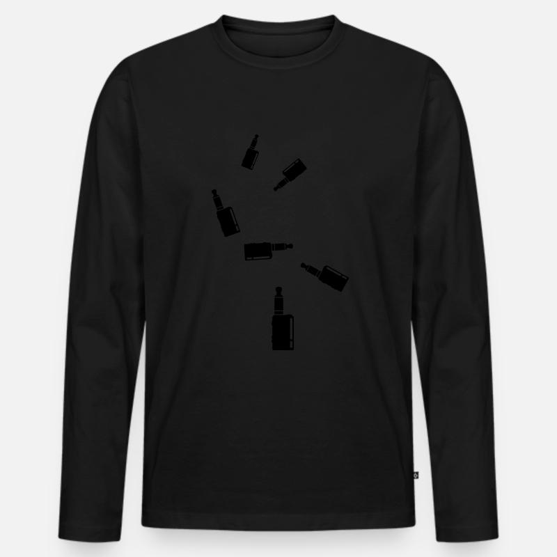E-Cigarette Silhouette - Men's Premium Organic Long Sleeve Shirt - black