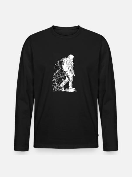 Space astronaut in moonlight dust - Men's Premium Organic Long Sleeve Shirt - black