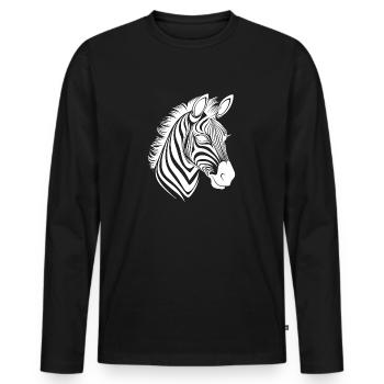 Zebra Elegant with beautiful striped pattern - Men's Premium Organic Long Sleeve Shirt - black - Front - Nico (187cm)