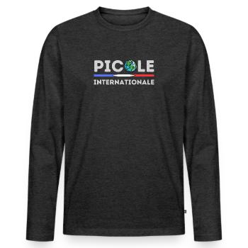 International Picole - Men's Premium Organic Long Sleeve Shirt - heather anthracite - Front - Nico (187cm)