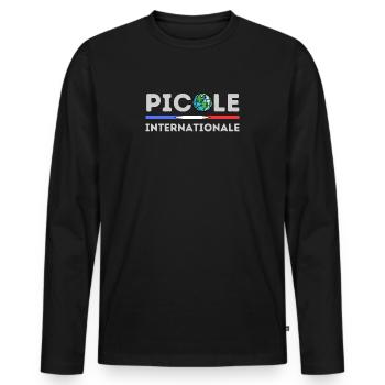 International Picole - Men's Premium Organic Long Sleeve Shirt - black - Front - Nico (187cm)