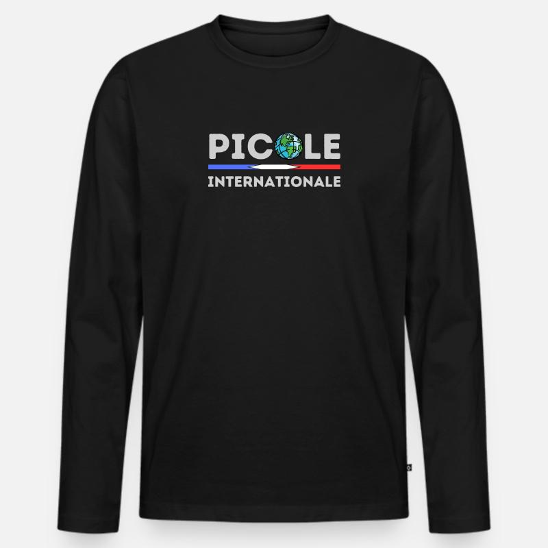 Internationale Picole - Männer Premium Bio Langarmshirt - Schwarz