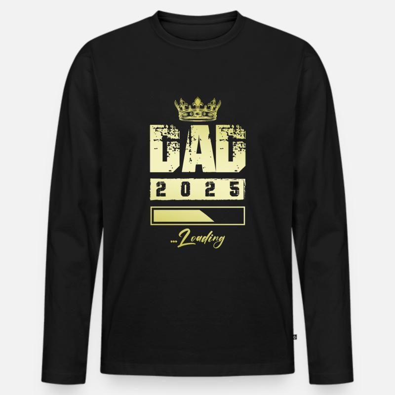 Dad 2025 Loading Papa - Männer Premium Bio Langarmshirt - Schwarz