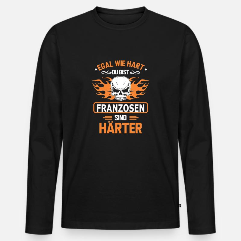FRANZOSEN - Männer Premium Bio Langarmshirt - Schwarz