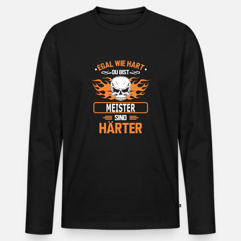 MEISTER - Männer Premium Bio Langarmshirt - Schwarz