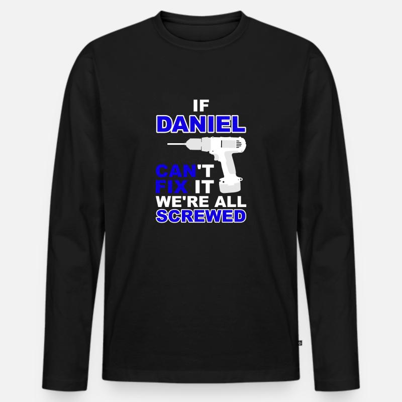Daniel - Männer Premium Bio Langarmshirt - Schwarz