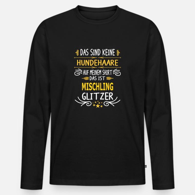 MISCHLING - Männer Premium Bio Langarmshirt - Schwarz
