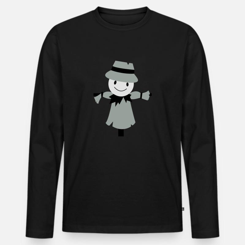 vogelscheuche - Männer Premium Bio Langarmshirt - Schwarz