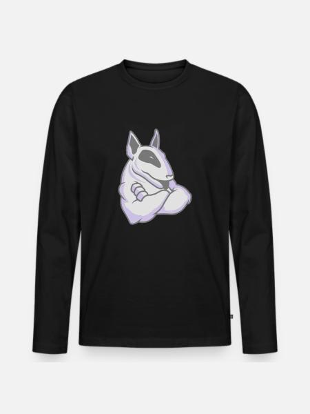 Bullterrier-Maskottchen 3c - Männer Premium Bio Langarmshirt - Schwarz
