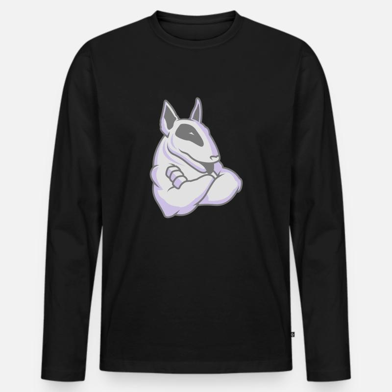 Bullterrier-Maskottchen 3c - Männer Premium Bio Langarmshirt - Schwarz