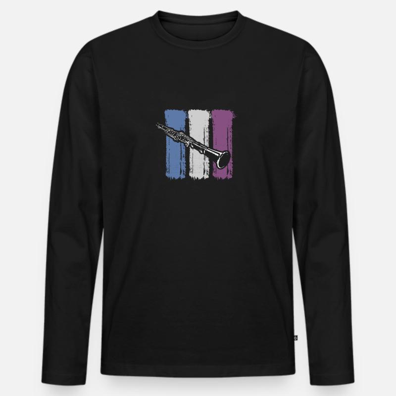 klarinette - Männer Premium Bio Langarmshirt - Schwarz