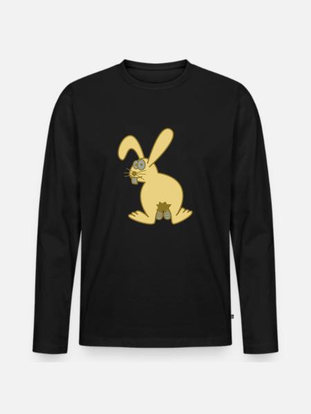 Osterhase mit ostereiern - Männer Premium Bio Langarmshirt - Schwarz