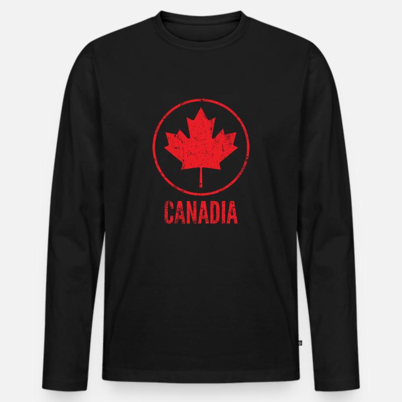 Kanada - Männer Premium Bio Langarmshirt - Schwarz