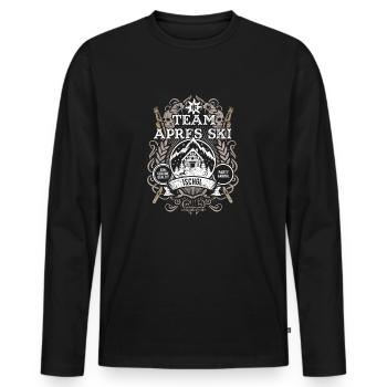 Ischgl Team Apres Ski - Männer Premium Bio Langarmshirt - Schwarz - Vorne - Nico (187cm)