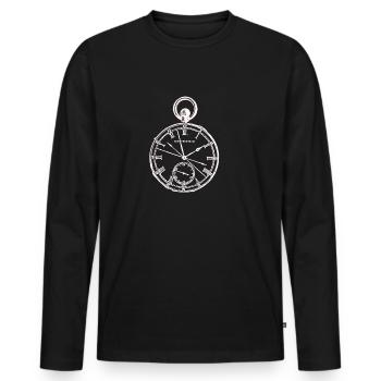 Stoppuhr schweizer Uhrwerk Geschenk Uhr - Männer Premium Bio Langarmshirt - Schwarz - Vorne - Nico (187cm)