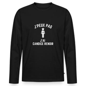 J'peux pas j'ai CANDICE RENOIR - T-shirt manches longues Premium bio Homme - noir - Devant - Nico (187cm)