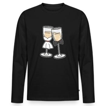 blockedTitle - Men's Premium Organic Long Sleeve Shirt - black - Front - Nico (187cm)
