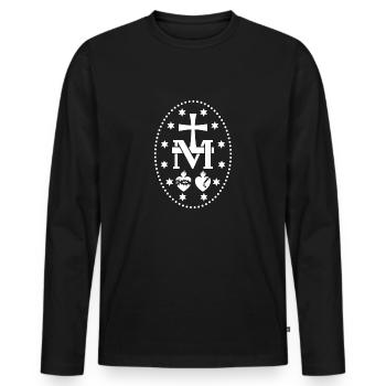 Wundertätige Medaille Marias - Männer Premium Bio Langarmshirt - Schwarz - Vorne - Nico (187cm)