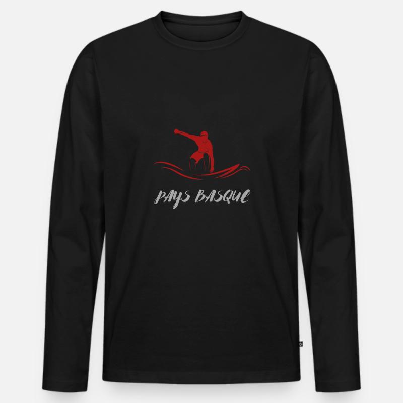 SURFEN BASKENLAND 2 - Männer Premium Bio Langarmshirt - Schwarz