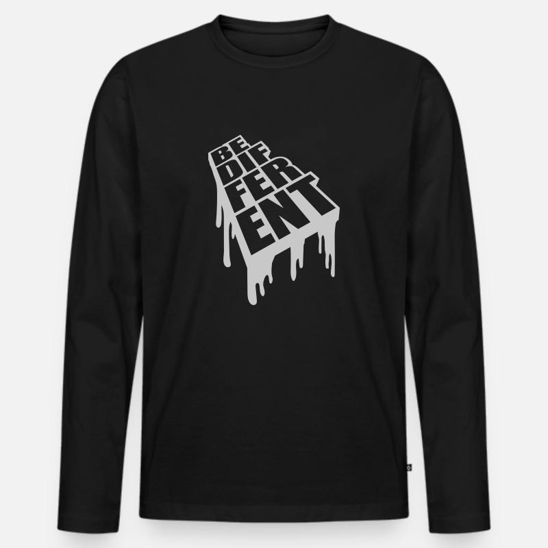 Be different Logo Design - Männer Premium Bio Langarmshirt - Schwarz