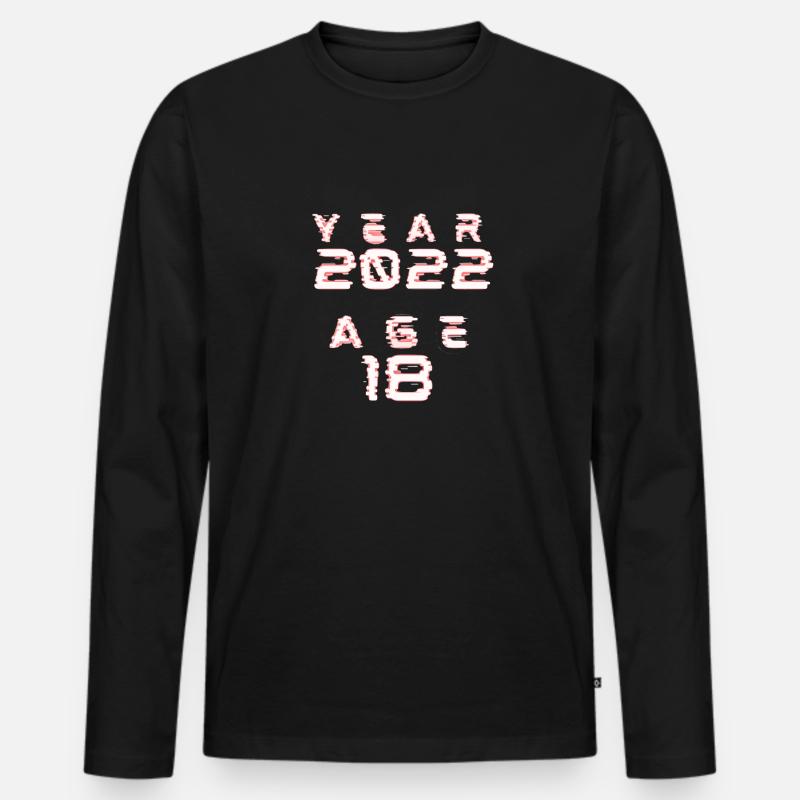 Year 2022 Age 18 - Männer Premium Bio Langarmshirt - Schwarz