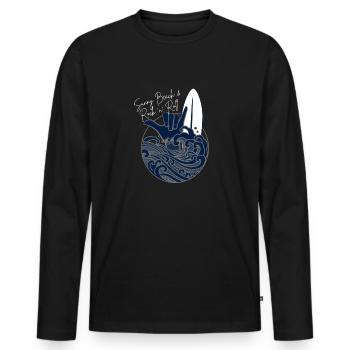 Sunny Beach Rock n Roll - OCENBLUE COLLECTION - Männer Premium Bio Langarmshirt - Schwarz - Vorne - Nico (187cm)