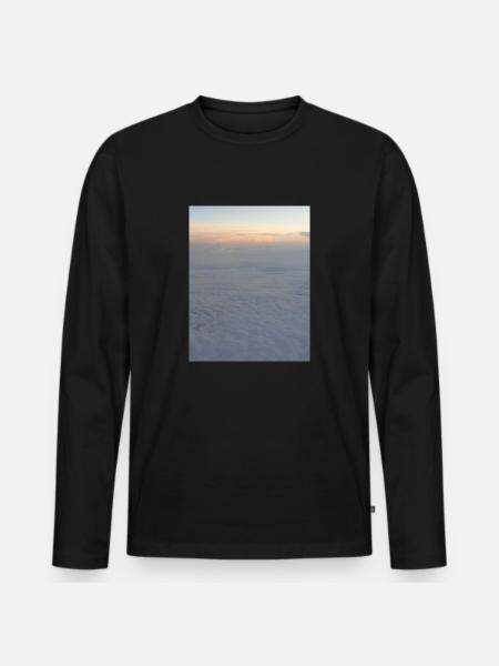 Himmel - Männer Premium Bio Langarmshirt - Schwarz