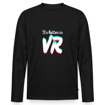 Es ist besser in VR - Virtual Reality - Männer Premium Bio Langarmshirt - Schwarz - Vorne - Nico (187cm)