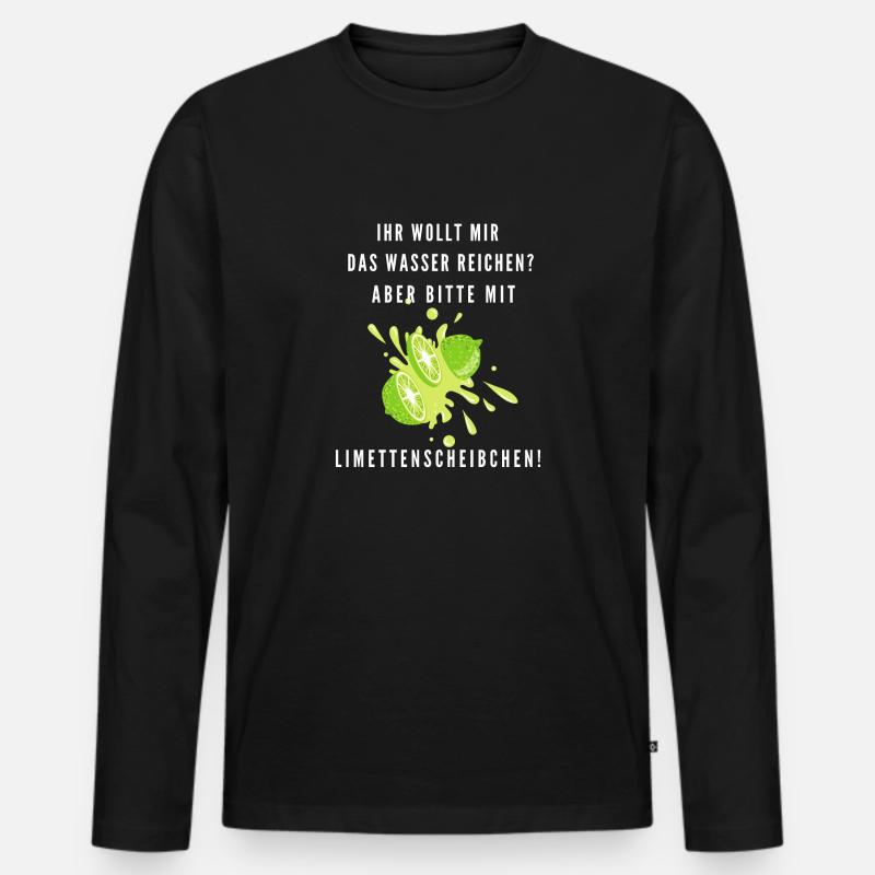 Wasser reichen - Männer Premium Bio Langarmshirt - Schwarz